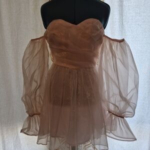 Romantic Strapless Pink Dress